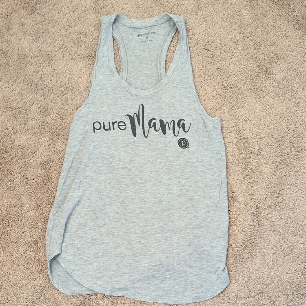 Women's Pure Barre Flowy Racerback Grey Tank Sz S